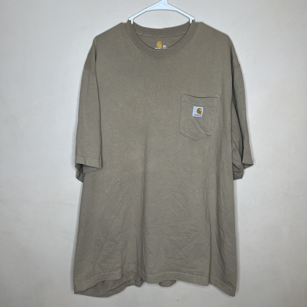 Carhartt Men's‎ Size 3XL Heavyweight Pocket T-Shirt Desert Orginal Fit Workwear
